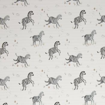 Baumwolljrsey Druck Zebra auf Altweiss by Christiane Zielinski